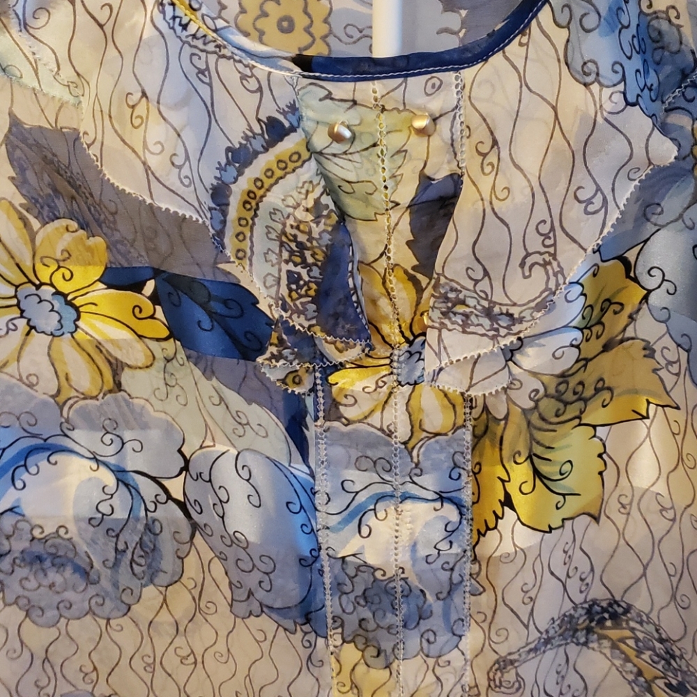LEIFSDOTTIR Womens Silk Floral Shell Tank Blouse Top Sz 6